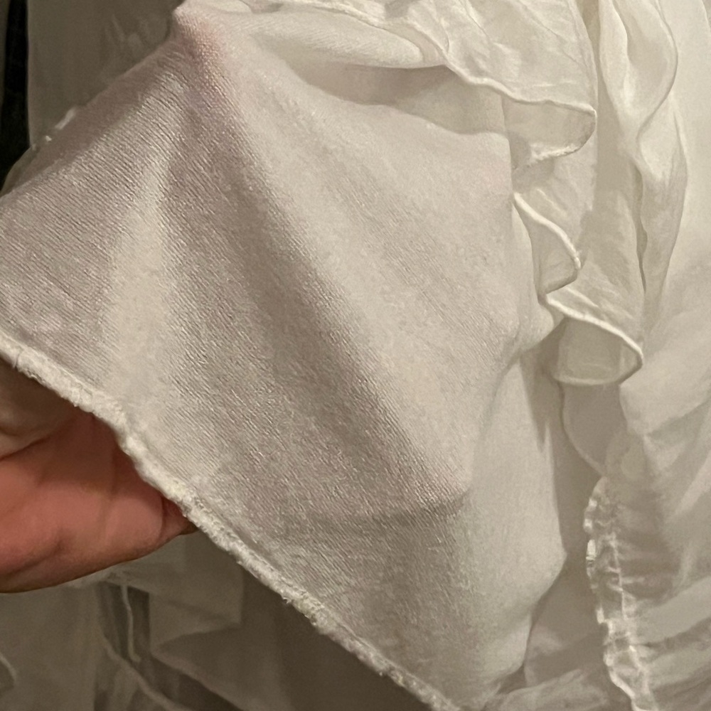 CobbleStone White Boho Peasant Blouse Made in Italy Medium - Picture 4 of 5